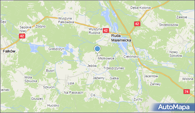 mapa Młotkowice, Młotkowice na mapie Targeo